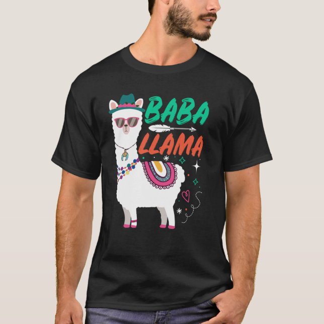 Baba Llama Funny Llama Alpaca Lovers T-Shirt (Front)
