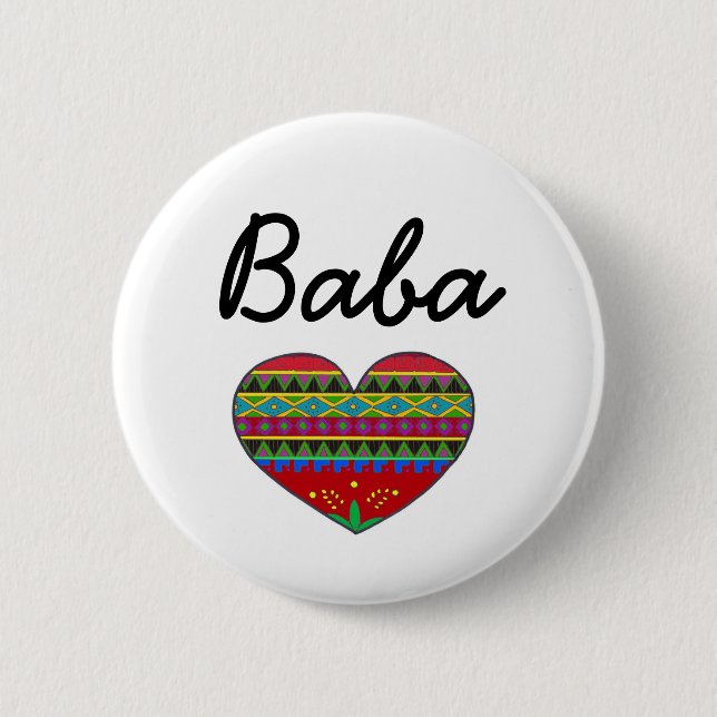 Baba Love Ukrainian Folk Art 6 Cm Round Badge (Front)