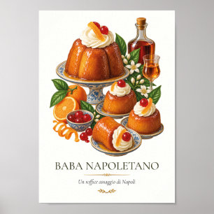 Baba Napoletano – Vintage Italian Dessert Poster