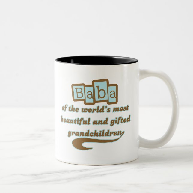 Baba of Gifted Grandchildren Two-Tone Coffee Mug (Right)