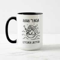 Baba Yaga Mug. Babushka. Baba Yaga Kitchen Witch.