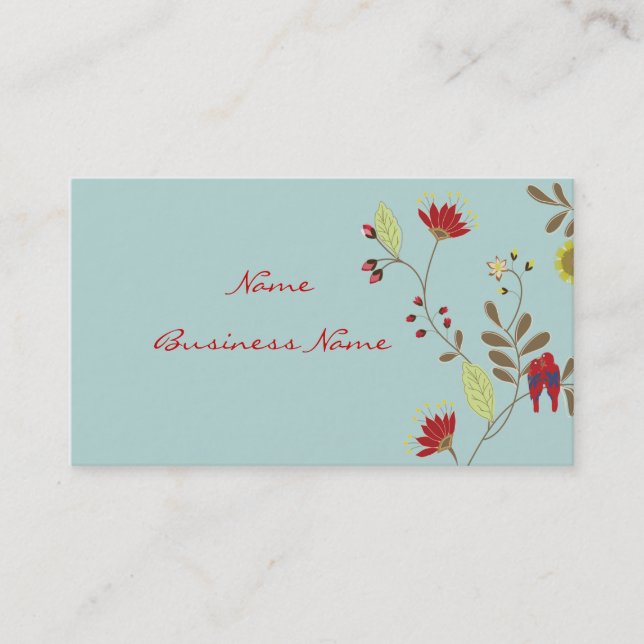 Babados Parrots profile/DIY background colour Business Card (Front)