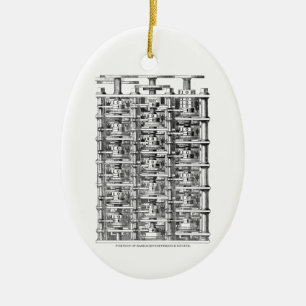 Babbage Difference Engine Ceramic Tree Decoration
