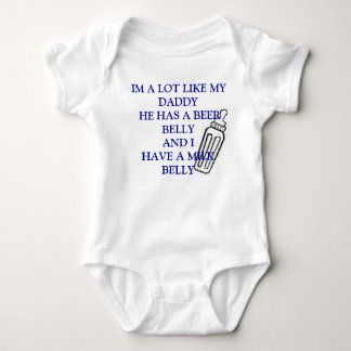 babbb, IM A LOT LIKE MY DADDY HE HAS A BEER BEL... Baby Bodysuit
