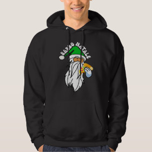 Babbo Natale Italian Santa Claus Eating Pizza Hoodie