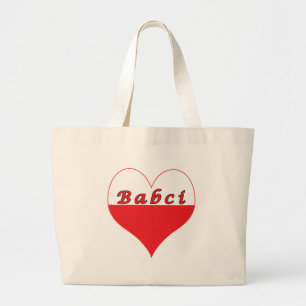 Babci Polish Heart Large Tote Bag