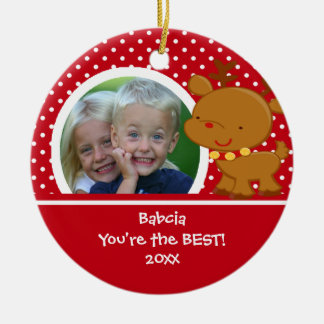 Babcia Photo Reindeer Christmas Ornament