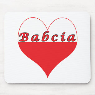Babcia Polish Heart Mouse Mat