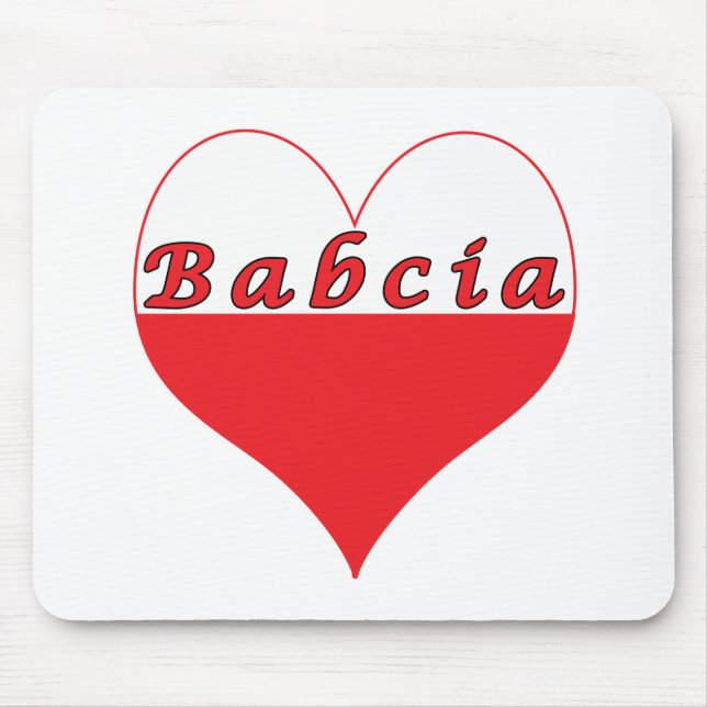 Babcia Polish Heart Mouse Mat (Front)
