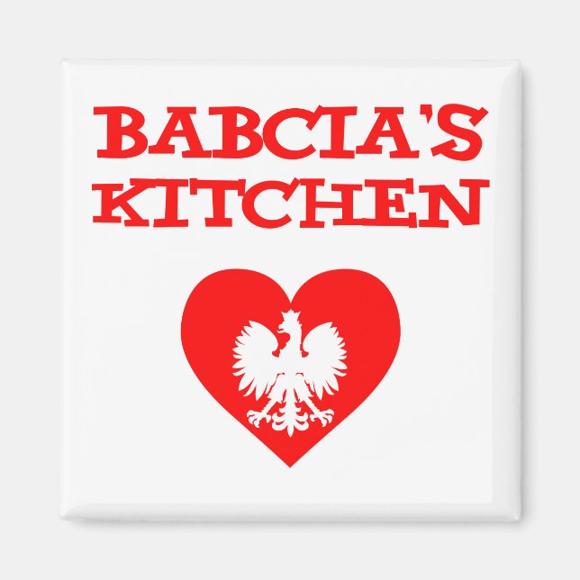 Babcia's Kitchen With Polish White Eagle Magnet (Front)