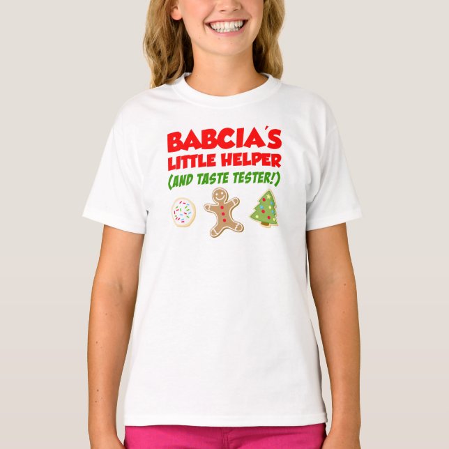 Babcia's Little Helper Christmas Cookies T-Shirt (Front)