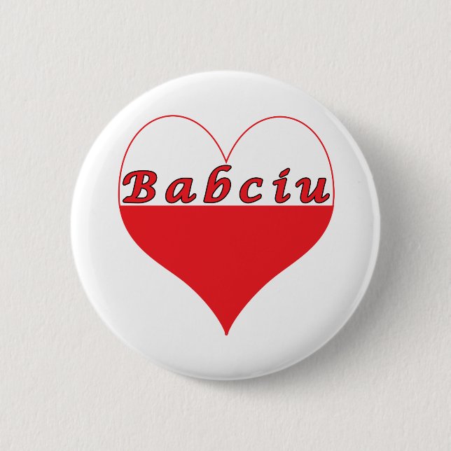 Babciu Polish Heart 6 Cm Round Badge (Front)
