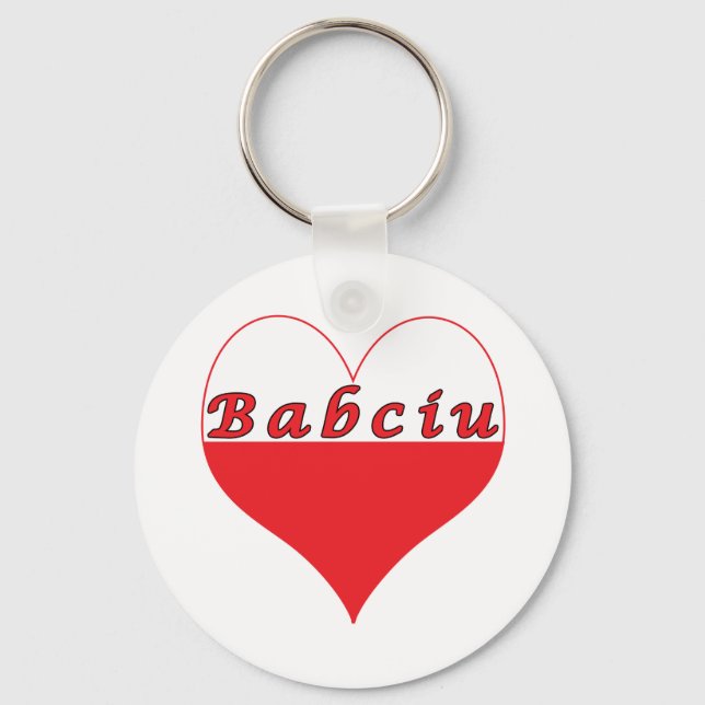 Babciu Polish Heart Key Ring (Front)