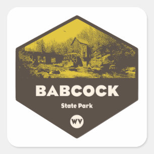 Babcock State Park West Virginia Square Sticker