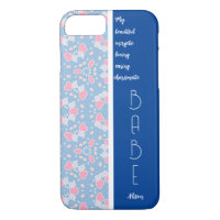 BABE Blue Hearts Pattern Editable