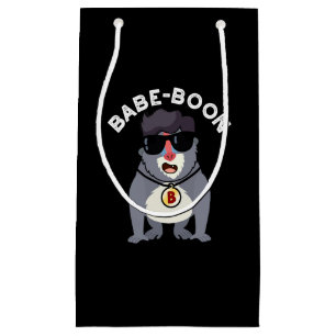 Babe-boon Funny Animal Monkey Baboon Pun Dark BG Small Gift Bag