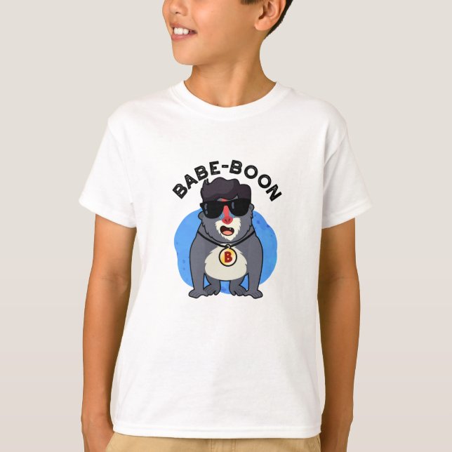 Babe-boon Funny Animal Monkey Baboon Pun  T-Shirt (Front)
