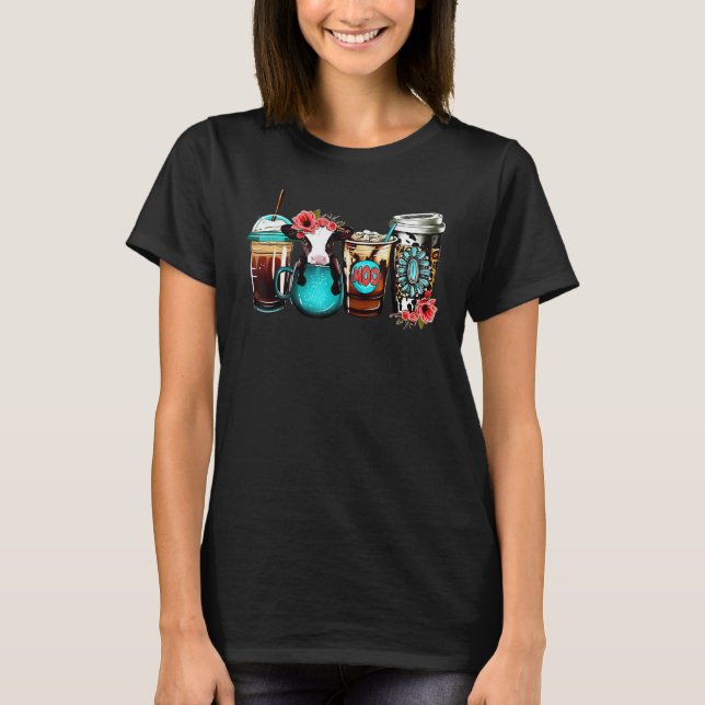 Babe Cow Coffee Drink T-Shirt (Front)