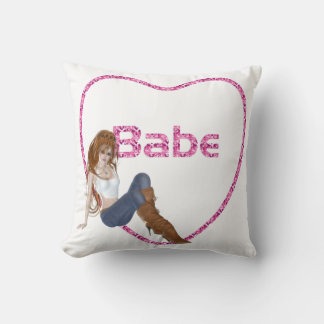Babe Glitter Heart Candy Redhead Girl Design Cushion