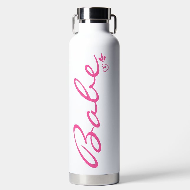 "Babe" Letter Print Water Bottle, Stainless Steel Bottle (Front)