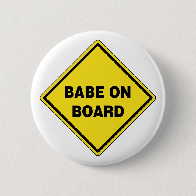 Babe On Board 6 Cm Round Badge (Front)