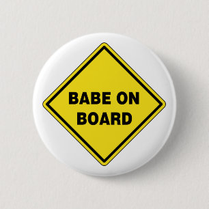 Babe On Board 6 Cm Round Badge