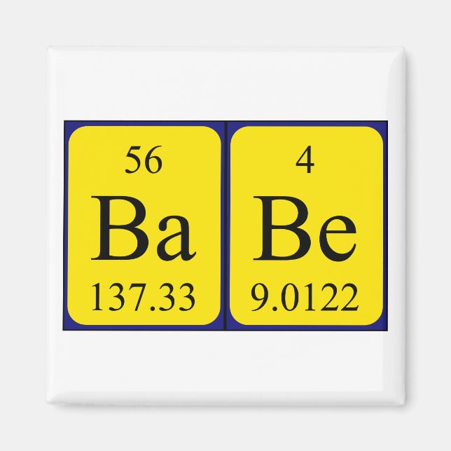 Babe periodic table name magnet (Front)