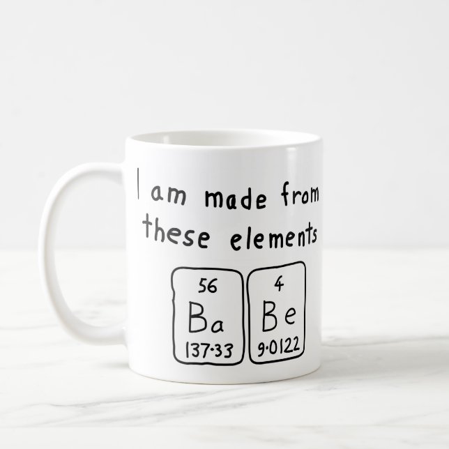 Babe periodic table name mug (Left)