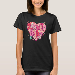 Babe Retro Happy Valentine's Day Groovy Heart T-Shirt