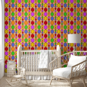 Babes Beads Bright Brown on Peach Wallpaper