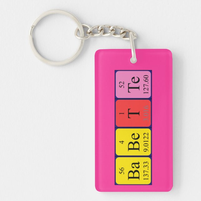Babette periodic table name keyring (Front)