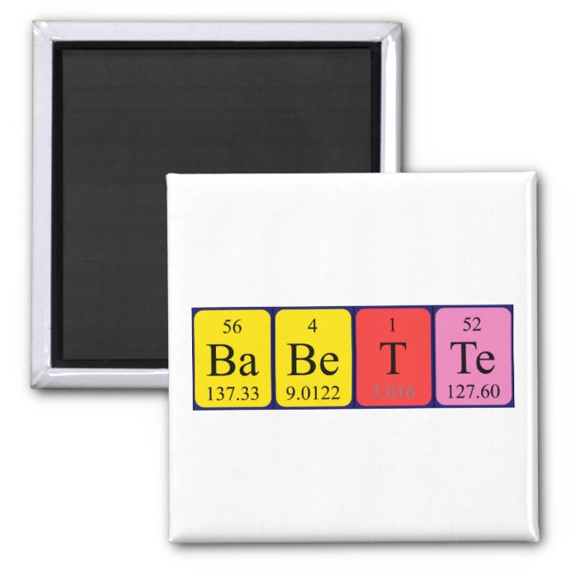 Babette periodic table name magnet (Front)