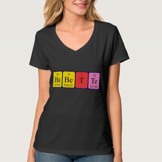 Babette periodic table name shirt (Front)
