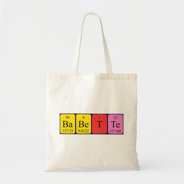 Babette periodic table name tote bag (Front)