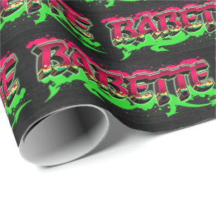Babette Vorname Name Graffiti red green Wrapping Paper