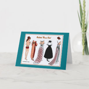 Babette Wears Paper Doll Blank Greeting Card