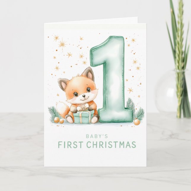 Babies 1st Christmas Holiday Card (Front)
