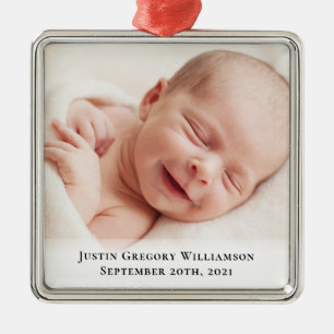 Babies 1st Christmas Photo Metal Ornament