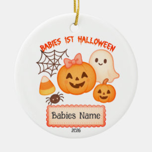 Babies 1st Halloween Customisable Ceramic Tree Decoration