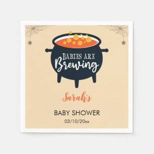 Babies are Brewing Halloween cauldron Baby Shower Napkin