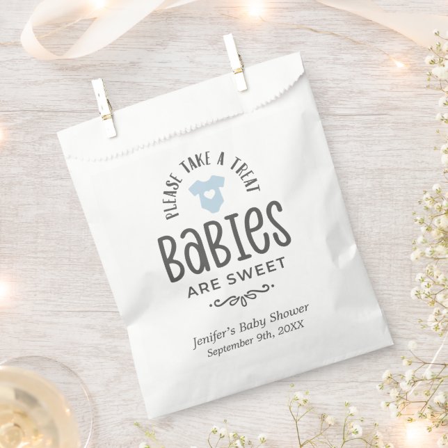 Babies Are Sweet Baby Shower Boy Favour Bag (Clipped)