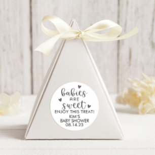 Babies Are Sweet Baby Shower Minimalist  Classic Round Sticker