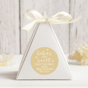 Babies Are Sweet Baby Shower Minimalist Yellow   Classic Round Sticker