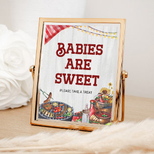 Babies are Sweet BBQ Backyard Baby Shower Favours Poster