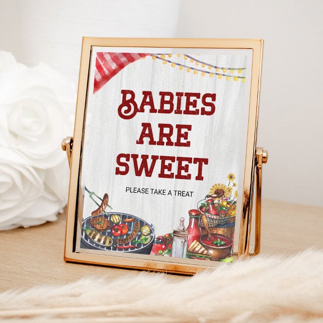 Babies are Sweet BBQ Backyard Baby Shower Favours Poster (Creator Uploaded)