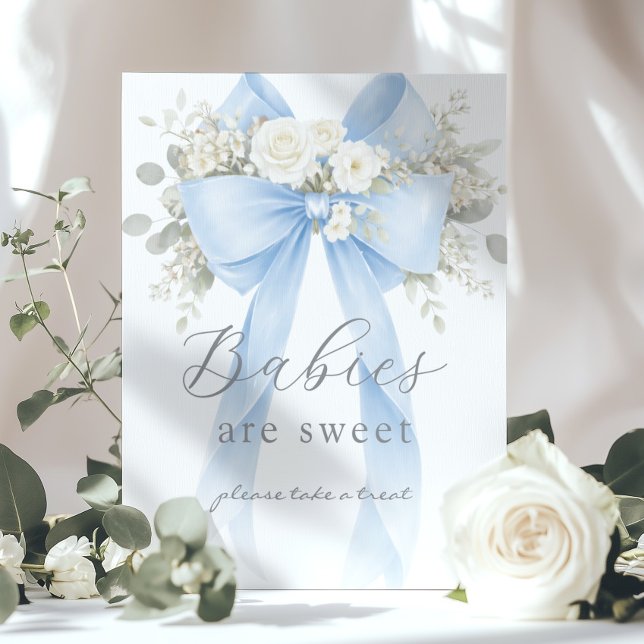 Babies are sweet Blue Coquette Bow Poster (Creator Uploaded)