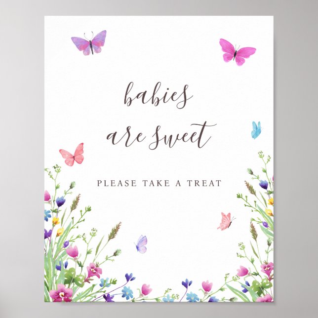 Babies Are Sweet Butterfly Favour Sign (Front)