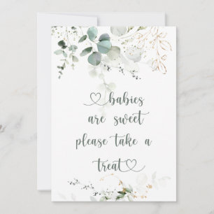 Babies are Sweet Eucalyptus Baby Shower Sign Invitation