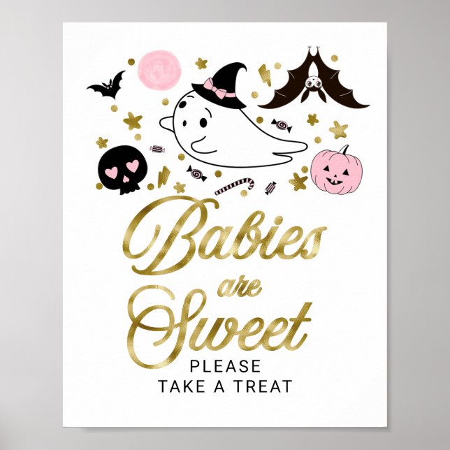Babies are Sweet Halloween Baby Shower Sign (Front)