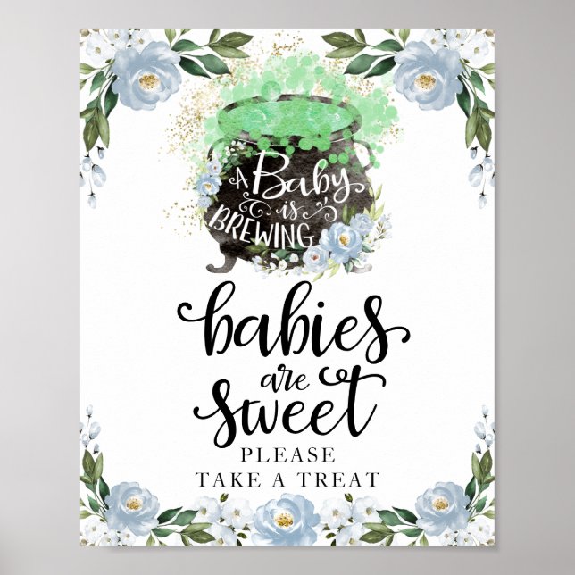 Babies Are Sweet Halloween Boy Baby Shower Sign (Front)